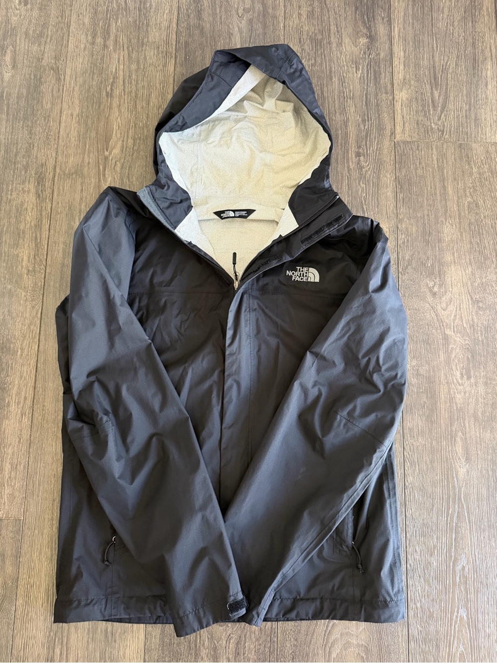 The North Face Black Hooded Rain Jacket with Light Lining